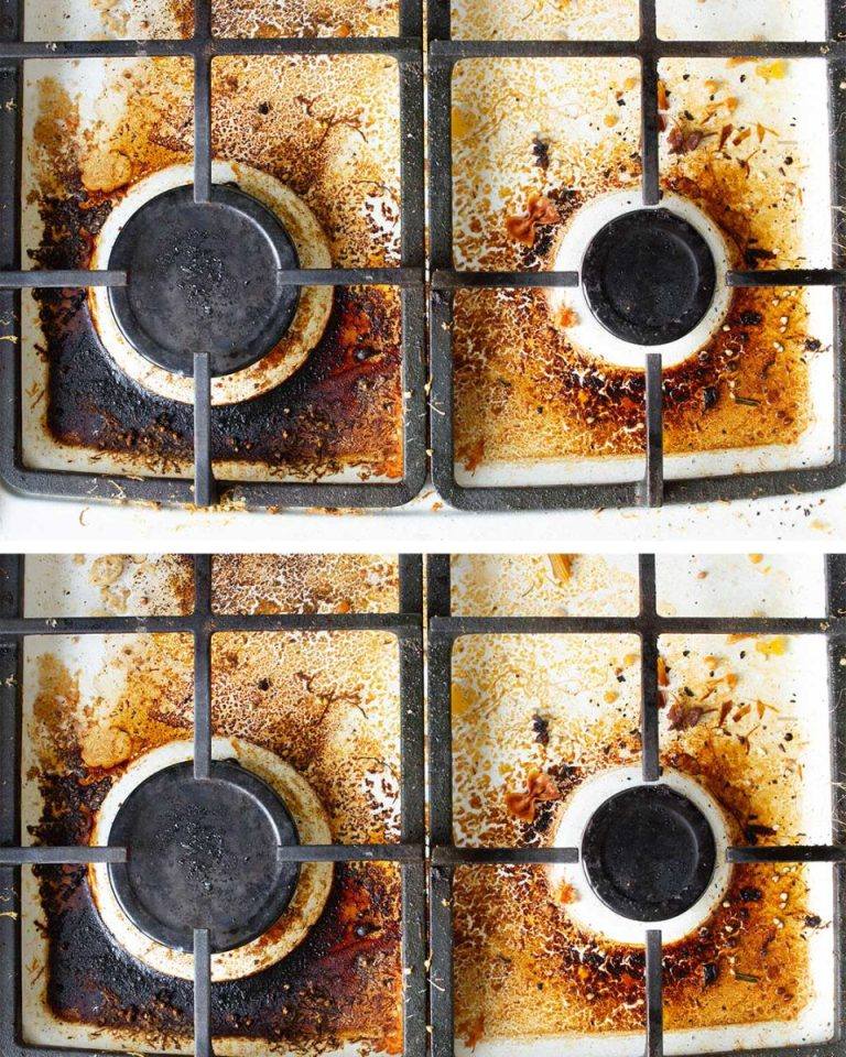 My husband’s cooking is excellent, but the consequences? Grease everywhere! How can I deal with the mess in this photo?