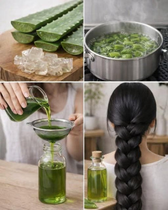 How to make aloe vera oil for faster hair growth and to stop hair loss… Full Recipe in c.omment👇👇👇