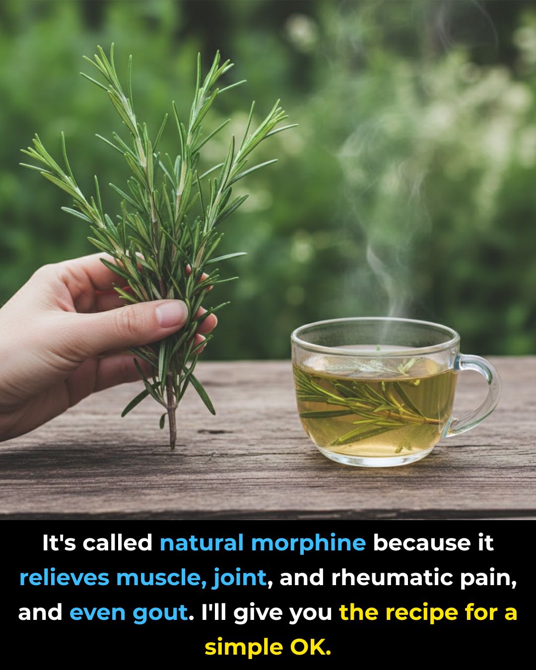 “They call it natural morphine because it eliminates muscle, joint, rheumatic pain, and even gout. 👉 Give me an OK if you’re reading this. 📌 Recipe in the first comment”