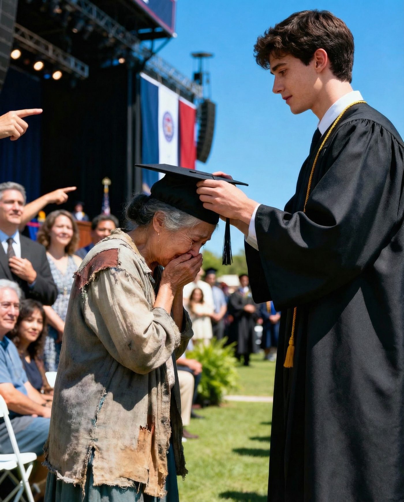 They mocked me for being the garbage man’s son — but at graduation, I grabbed the mic, said just one line… and the entire hall went silent before bursting into tears.