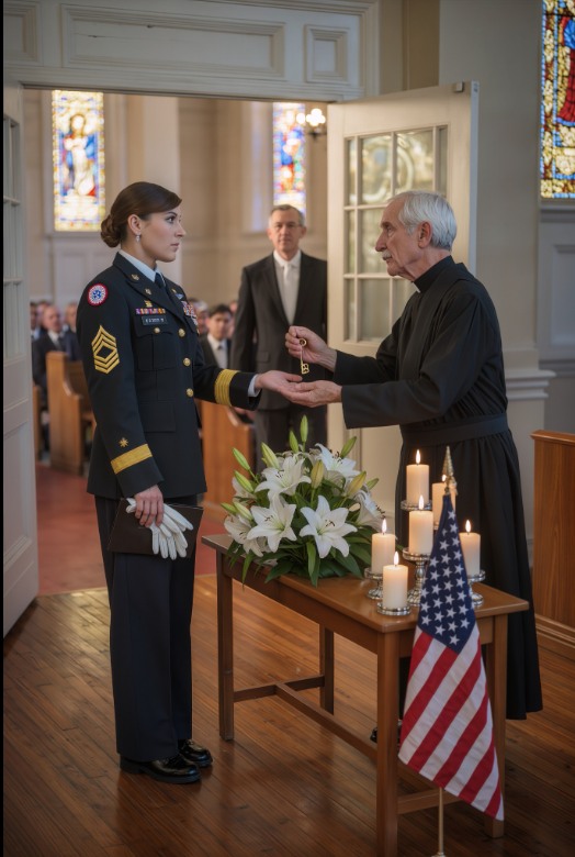 At my mother’s funeral, the priest pulled me aside and said, “Your real name isn’t Brooks,” then pressed a storage key into my hand and told me not to go home, and by the time my stepfather texted Come home. Now., I was already driving toward a storage unit with my Army dress uniform still on and a name in my head that hadn’t belonged to me in thirty years.