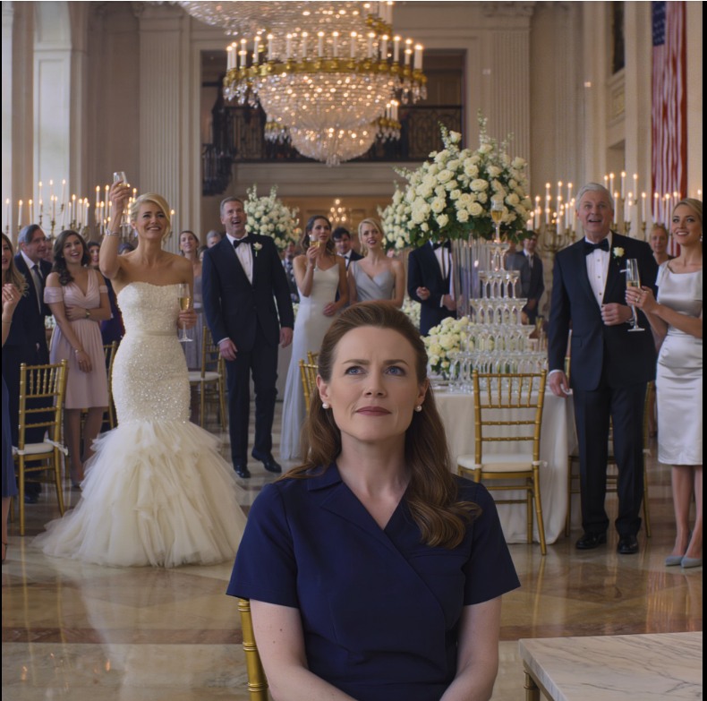 My sister lifted her glass, called me “just a nurse” in front of the entire wedding, and the room laughed with her—until the groom’s father looked straight at me like he’d seen a ghost and said five words that changed the air in the room