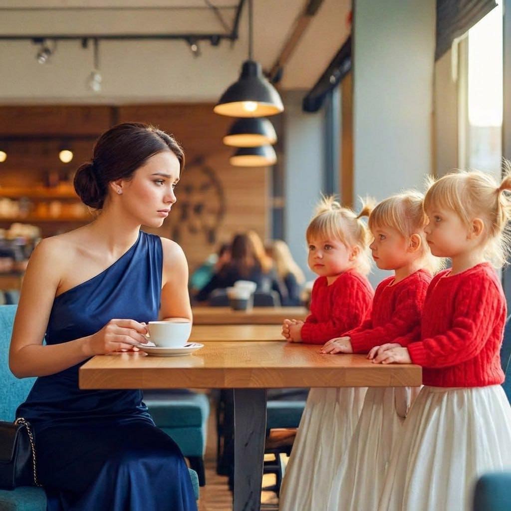 When She Showed Up For A Blind Date, Three Little Girls Appeared Instead And Said Their Father Was Running Late