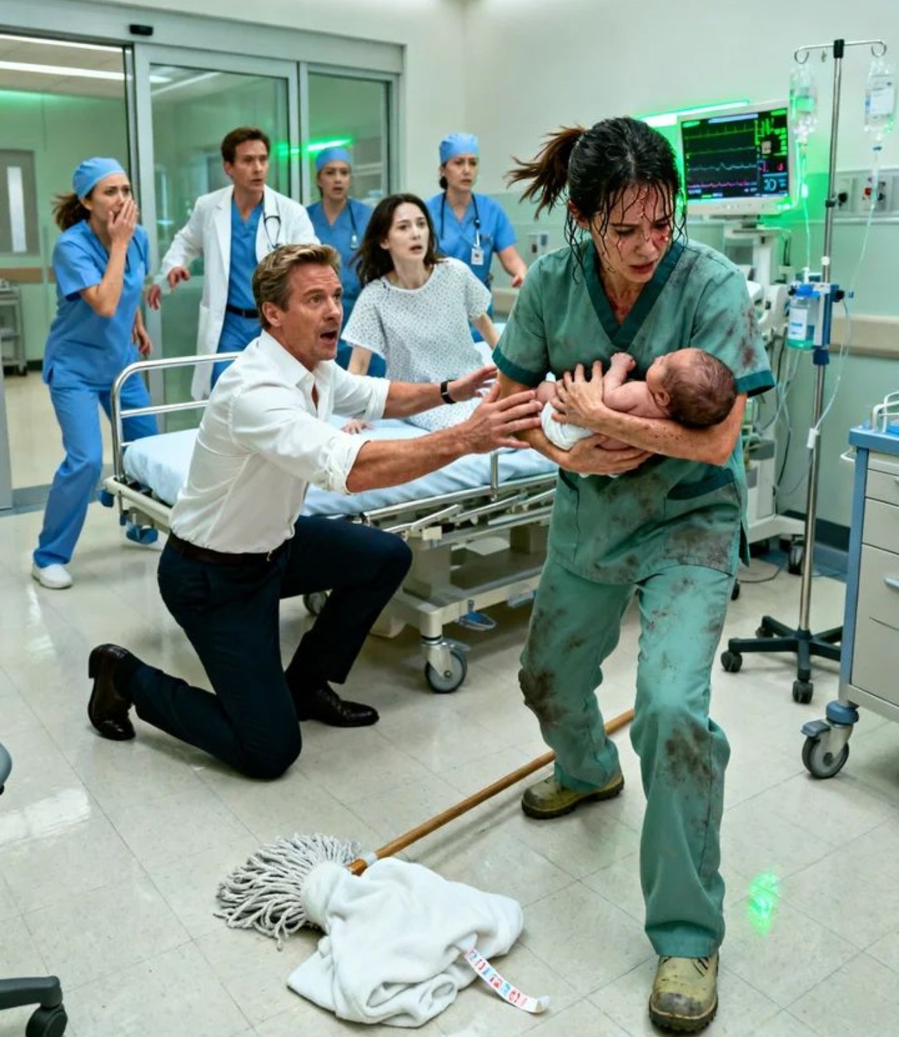 The billionaire’s baby d!ed in the hospital… until a poor cleaning woman did the unthinkable.